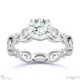 filigree solitaire organic design lab grown diamond engagement ring white gold with 18k white gold metal and round shape diamond
