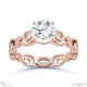 filigree solitaire organic design lab grown diamond engagement ring rose gold with 9k rose gold metal and round shape diamond