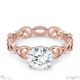 filigree solitaire organic design lab grown diamond engagement ring rose gold with 9k rose gold metal and round shape diamond