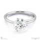 three claw solitaire twisted grooved natural diamond engagement ring white gold with 9k white gold metal and round shape diamond