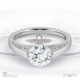 soul feathers lab grown diamond engagement ring white gold with 9k white gold metal and round shape diamond