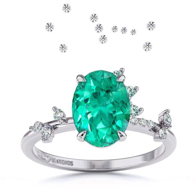 Celestial Tourmaline Engagement Rings