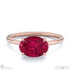 spinel east west oval solitaire engagement ring rose gold with 9k rose gold metal and oval shape diamond