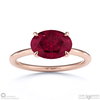 spinel east west oval solitaire engagement ring rose gold with 9k rose gold metal and oval shape diamond