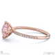 pink natural diamond east west cushion cut sidestones engagement ring rose gold with 18k rose gold metal and cushion shape diamond