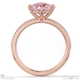 pink natural diamond east west cushion cut sidestones engagement ring rose gold with 18k rose gold metal and cushion shape diamond