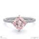 pink natural diamond east west cushion side stones engagement ring white gold with 18k white gold metal and cushion shape diamond