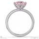 pink natural diamond east west cushion side stones engagement ring white gold with 18k white gold metal and cushion shape diamond