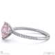 pink natural diamond east west cushion side stones engagement ring white gold with 18k white gold metal and cushion shape diamond