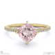 pink natural diamond cushion cut east to west setting pave engagement ring yellow gold with 18k yellow gold metal and cushion shape diamond