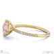 pink natural diamond cushion cut east to west setting pave engagement ring yellow gold with 18k yellow gold metal and cushion shape diamond