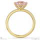 pink natural diamond cushion cut east to west setting pave engagement ring yellow gold with 18k yellow gold metal and cushion shape diamond