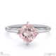 pink natural diamond east west cushion solitaire engagement ring platinum with platinum metal and cushion shape diamond