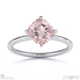 pink natural diamond east west cushion solitaire engagement ring platinum with platinum metal and cushion shape diamond
