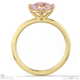pink natural diamond east west cushion cut solitaire engagement ring yellow gold with 18k yellow gold metal and cushion shape diamond