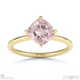 pink natural diamond east west cushion cut solitaire engagement ring yellow gold with 18k yellow gold metal and cushion shape diamond
