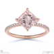 pink natural diamond princess cut east to west setting pave engagement ring rose gold with 18k rose gold metal and princess shape diamond