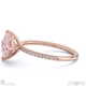 pink natural diamond princess cut east to west setting pave engagement ring rose gold with 18k rose gold metal and princess shape diamond