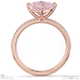 pink natural diamond princess cut east to west setting pave engagement ring rose gold with 18k rose gold metal and princess shape diamond