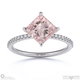 pink natural diamond princess east west side stone engagement ring platinum with platinum metal and princess shape diamond