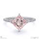 pink natural diamond east west princess cut side stones engagement ring platinum with platinum metal and princess shape diamond