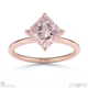 pink natural diamond east west princess cut solitaire engagement ring rose gold with 18k rose gold metal and princess shape diamond