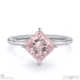 pink natural diamond east west princess cut solitaire engagement ring platinum with platinum metal and princess shape diamond