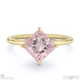 pink natural diamond east west princess cut solitaire engagement ring yellow gold with 9k yellow gold metal and princess shape diamond