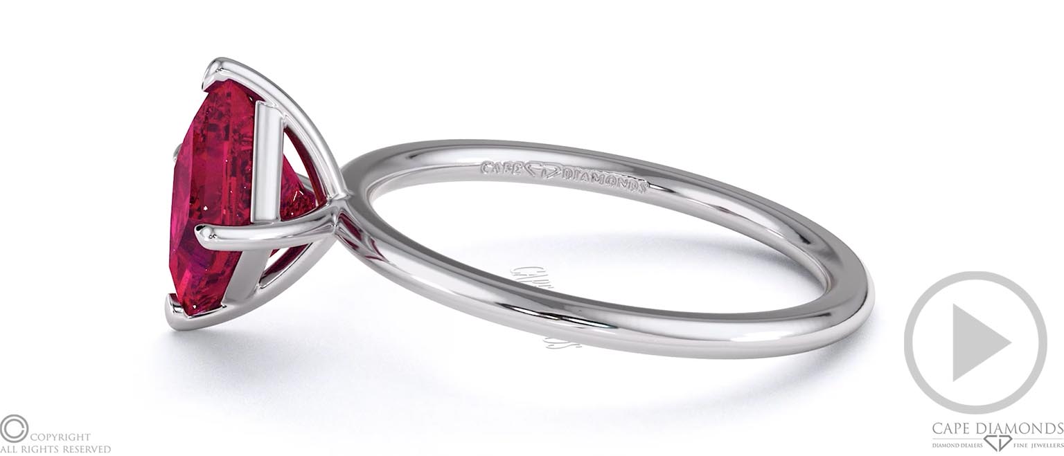 Spinel East West Princess Cut Solitaire Engagement Ring White Gold top video