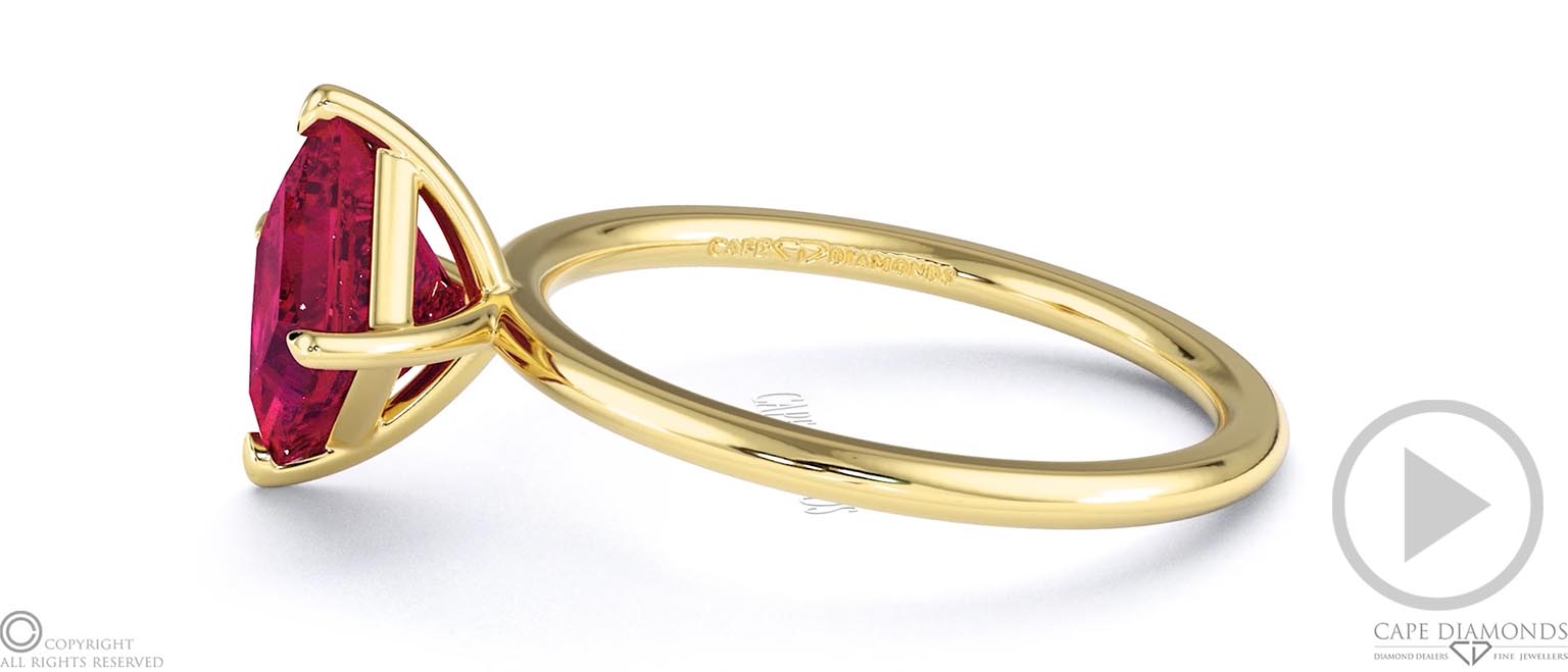 Spinel East West Princess Cut Solitaire Engagement Ring Yellow Gold top video