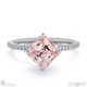 pink lab diamond asscher cut east to west setting pave engagement ring white gold with 18k white gold metal and asscher shape diamond