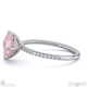 pink lab diamond asscher cut east to west setting pave engagement ring white gold with 18k white gold metal and asscher shape diamond