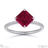 spinel asscher east west side stone engagement ring platinum with platinum metal and asscher shape diamond