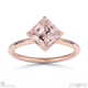 pink natural diamond east west asscher cut solitaire engagement ring rose gold with 9k rose gold metal and asscher shape diamond