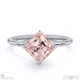 pink natural diamond east west asscher solitaire engagement ring white gold with 9k white gold metal and asscher shape diamond