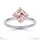 pink natural diamond east west asscher solitaire engagement ring white gold with 9k white gold metal and asscher shape diamond