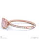 pink natural diamond emerald cut pave east to west engagement ring rose gold with 9k rose gold metal and emerald shape diamond