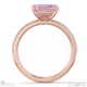 pink natural diamond emerald cut pave east to west engagement ring rose gold with 9k rose gold metal and emerald shape diamond