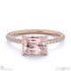 pink natural diamond emerald cut pave east to west engagement ring rose gold with 9k rose gold metal and emerald shape diamond