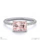 pink natural diamond emerald cut pave east to west engagement ring white gold with 9k white gold metal and emerald shape diamond