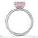 pink natural diamond emerald cut pave east to west engagement ring white gold with 9k white gold metal and emerald shape diamond