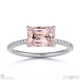 pink natural diamond asscher cut pave east to west engagement ring white gold with 18k white gold metal and asscher shape diamond