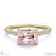 pink natural diamond emerald cut pave east to west engagement ring yellow gold with 9k yellow gold metal and emerald shape diamond