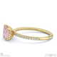 pink natural diamond emerald cut pave east to west engagement ring yellow gold with 9k yellow gold metal and emerald shape diamond
