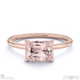 pink natural diamond east west emerald cut solitaire engagement ring rose gold with 9k rose gold metal and emerald shape diamond