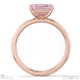 pink natural diamond east west emerald cut solitaire engagement ring rose gold with 9k rose gold metal and emerald shape diamond