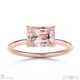 pink natural diamond east west emerald cut solitaire engagement ring rose gold with 9k rose gold metal and emerald shape diamond