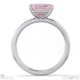 pink natural diamond east west emerald solitaire engagement ring platinum with platinum metal and emerald shape diamond