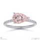 pink natural diamond east west emerald side stones engagement ring platinum with platinum metal and emerald shape diamond