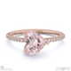 pink natural diamond heart cut east to west setting pave engagement ring rose gold with 18k rose gold metal and heart shape diamond